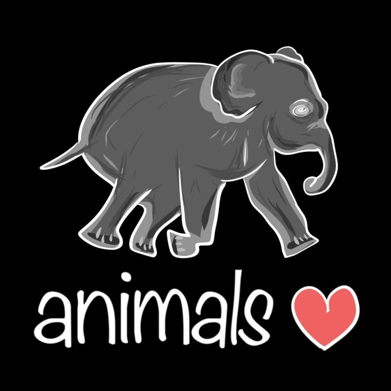 Symbole de l’éléphant de cœur d’animaux