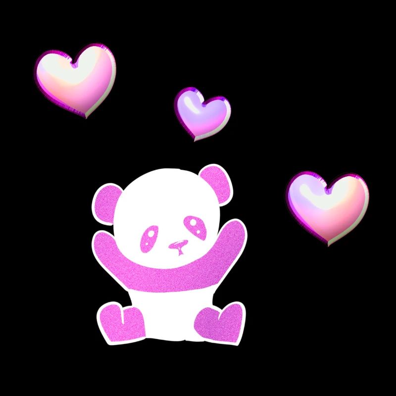 pinker panda tier herzen