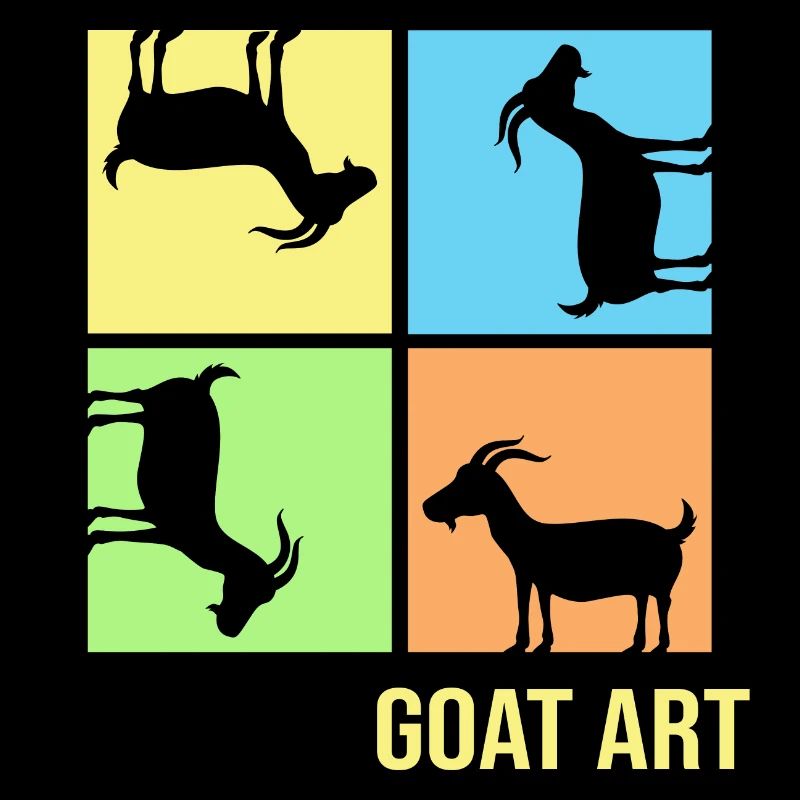 Goat popart Goat pulling posture "goat-art"