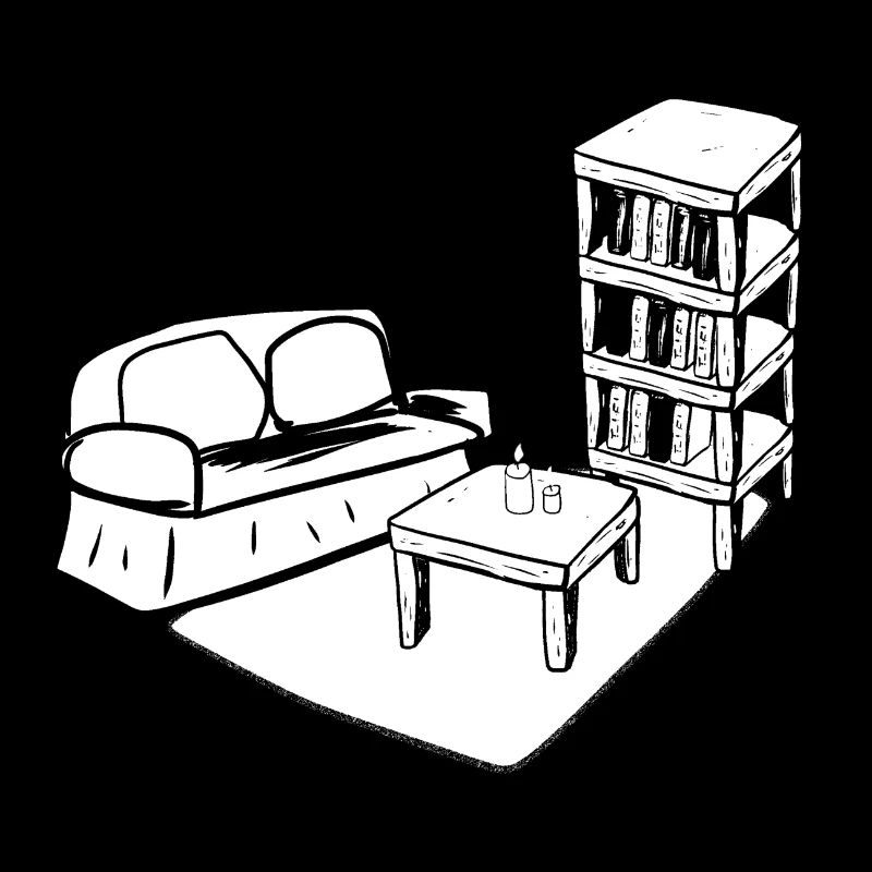 Wohnen Symbol Tisch Sofa Wohnzimmer regal