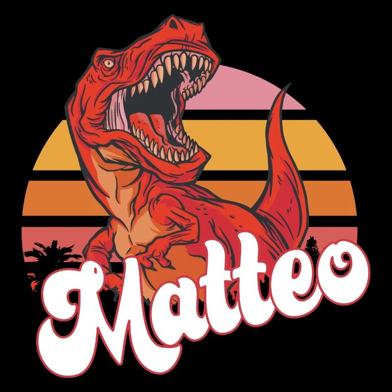 MATTEO - Beau prénom de garçon avec T-REX Dino
