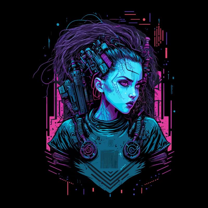Œuvre d’art cool d’une dame de science-fiction