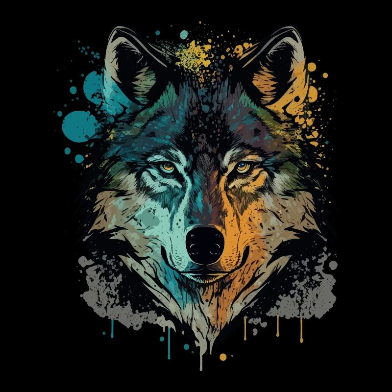 Wunderbare Zeichnung eines Wolfskopfes