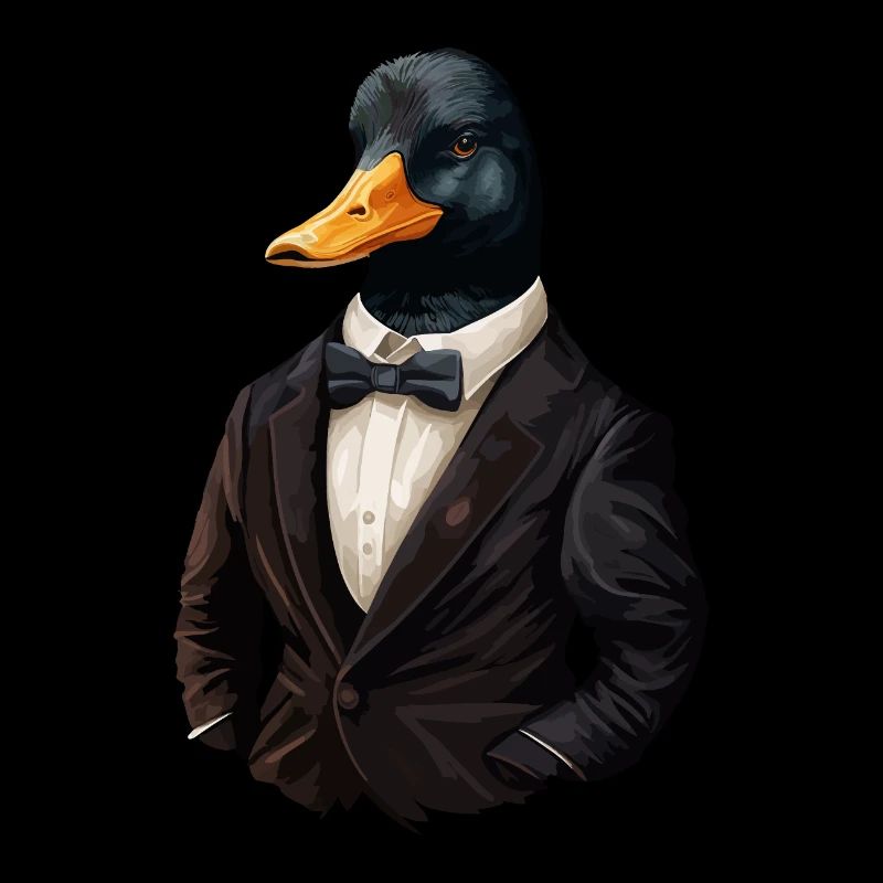 Duck with bow tie