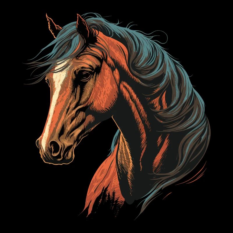 Tête de cheval de course