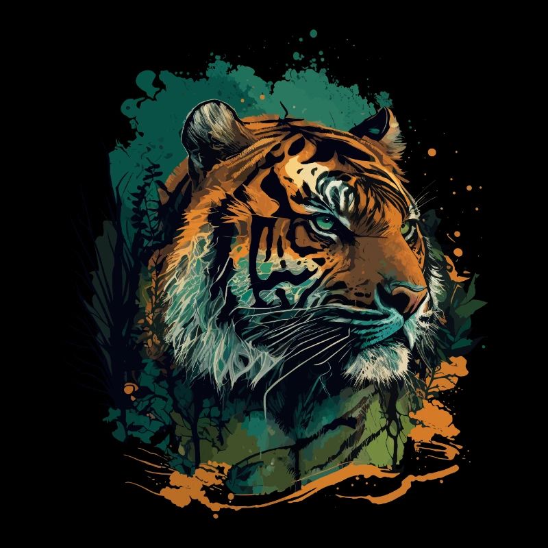 Conception de visage de tigre plat