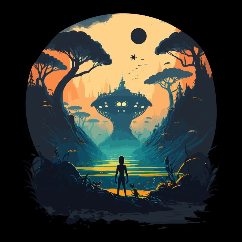 Espace extraterrestre vert