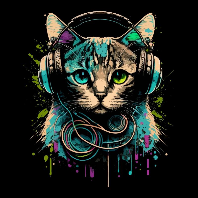 Cat with Headset