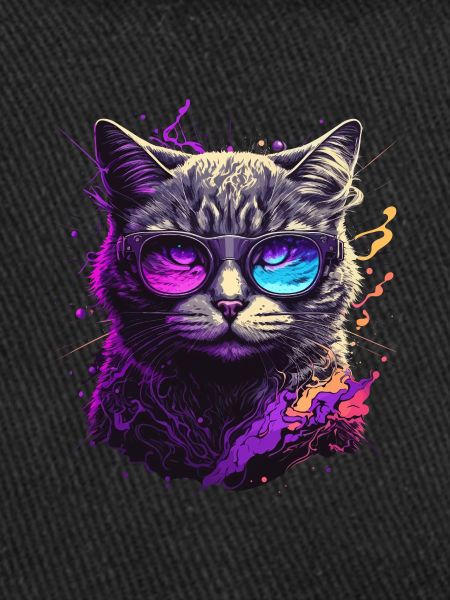 Chat néon violet