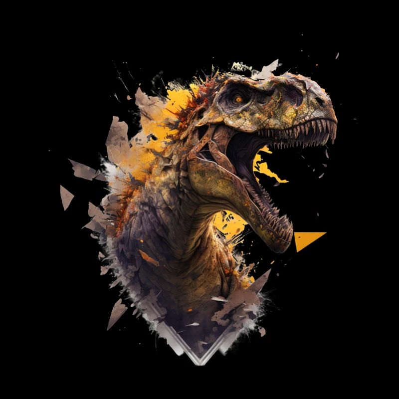 cool dino breaking through a wall