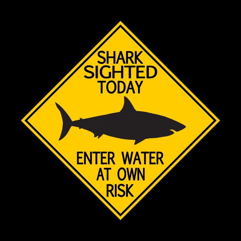 SHARK SIGHTED TODAY ENTER WATER AT OWN RISK