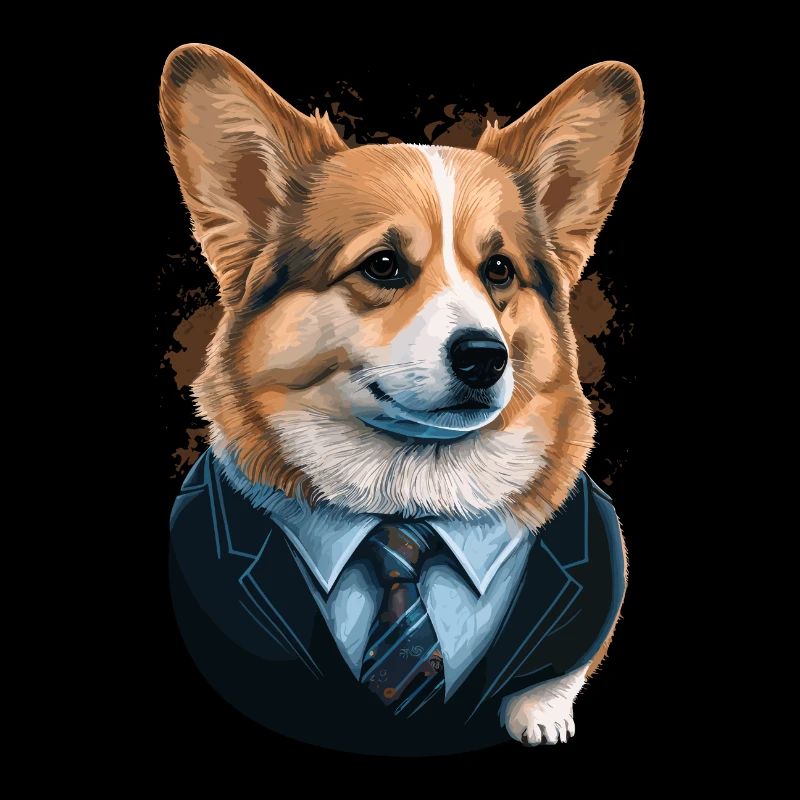 High-class Corgi looks Illustration
