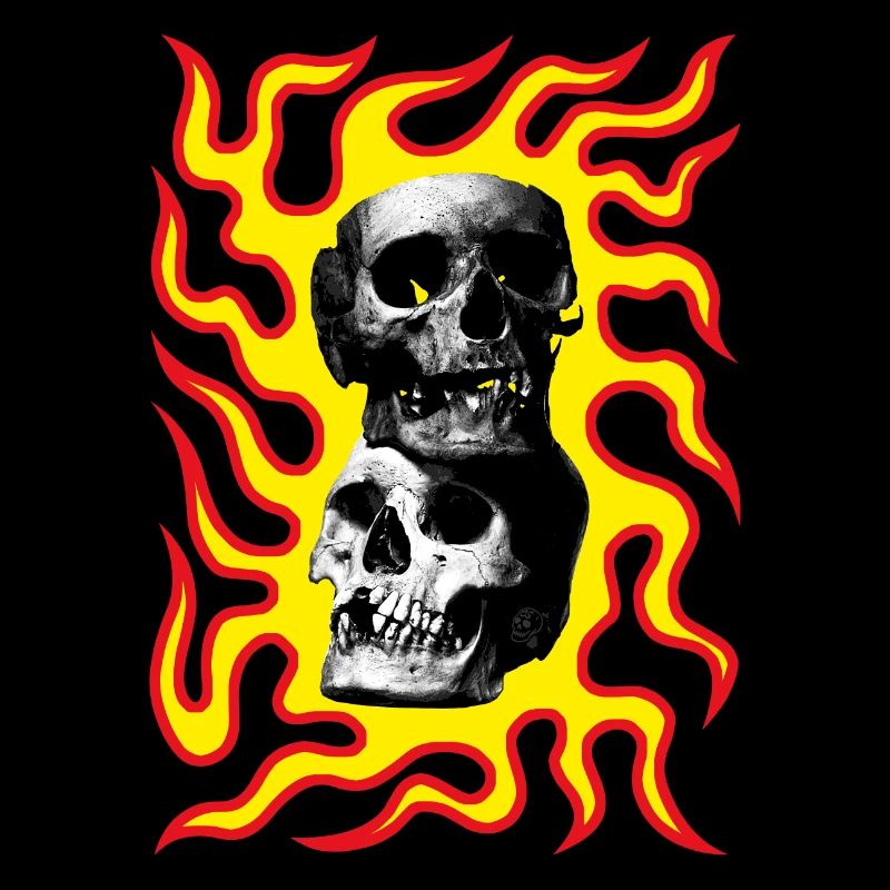 Crânes en feu de l’enfer