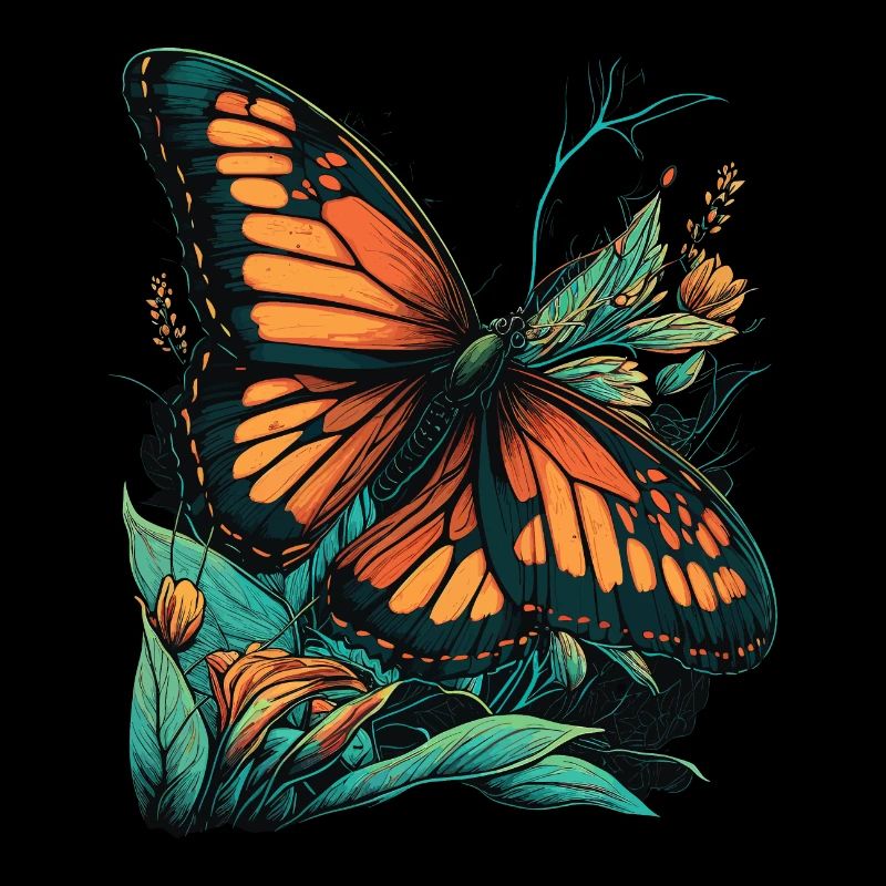 Le papillon aime les fleurs