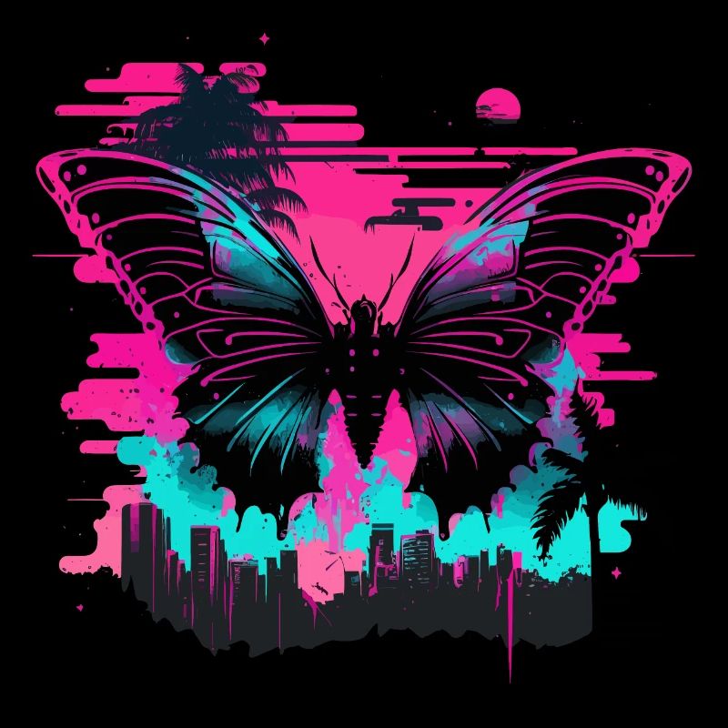 Papillon Vaporwave de rêve