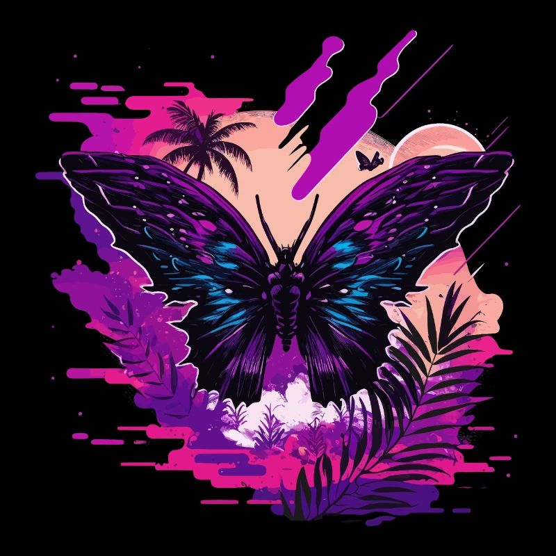 Papillon Nature Vaporwave