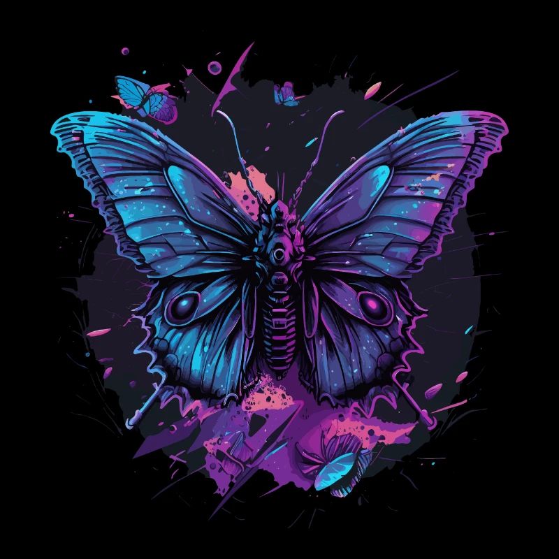 Papillon violet Vaporwave