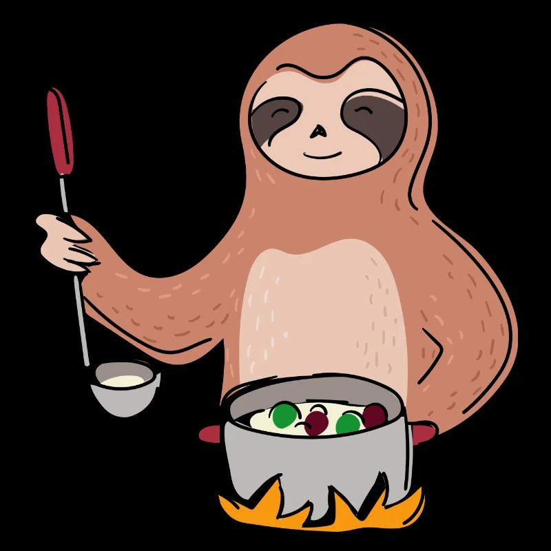 Faultier Cooking Süßes Faultier Chef Lazy Forest