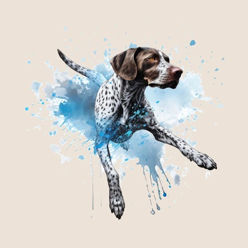 Deutsch-Kurzhaar-Pointer Dock-Tauchen ins Wasser