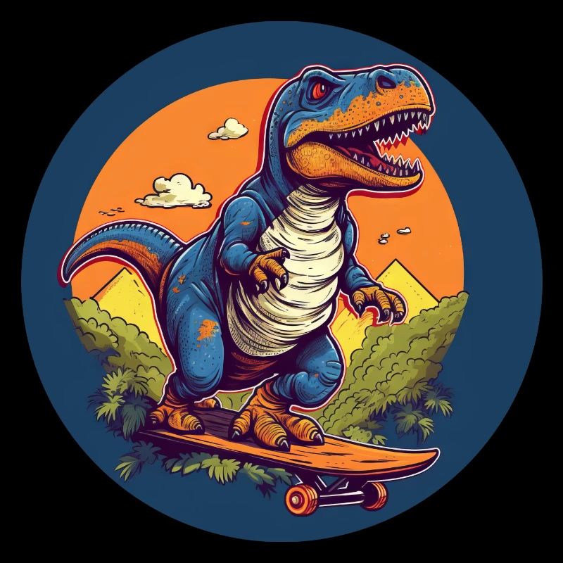 Dino T-Rex on the skateboard