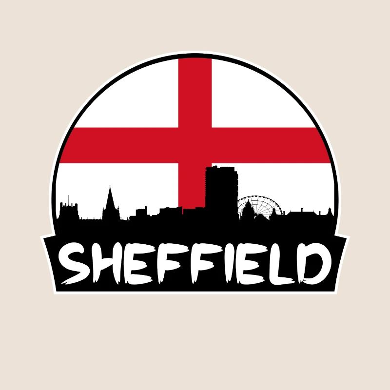 Sheffield Angleterre drapeau Skyline Silhouette Voyage