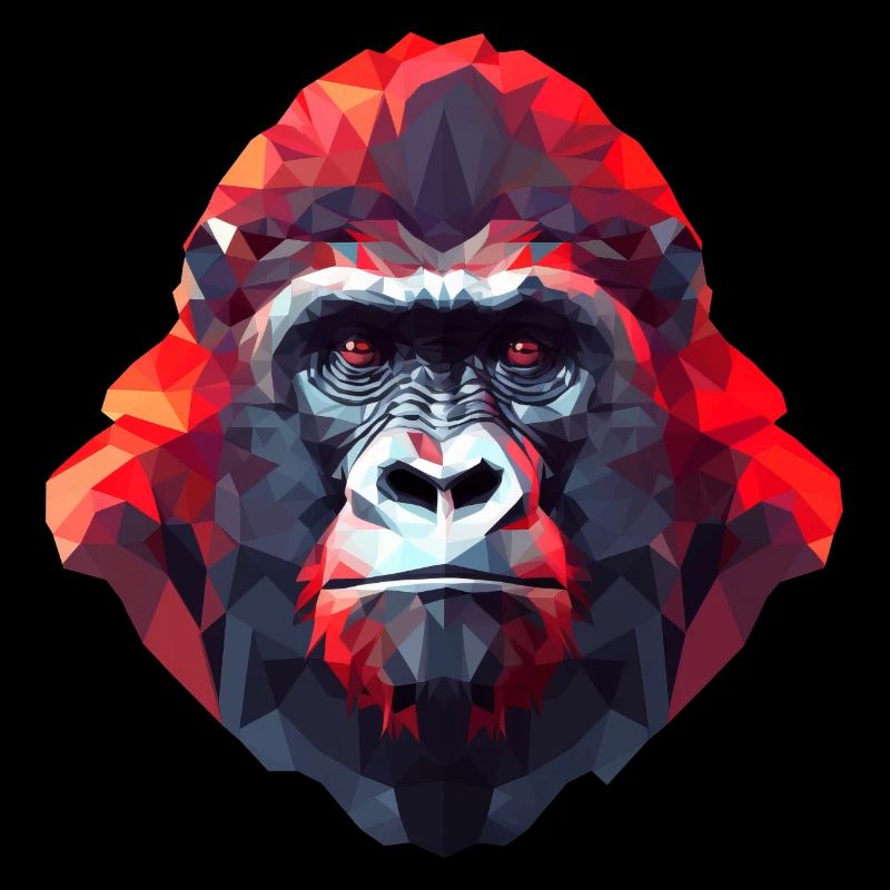 Polygonal Gorilla Portrait - Modern Art
