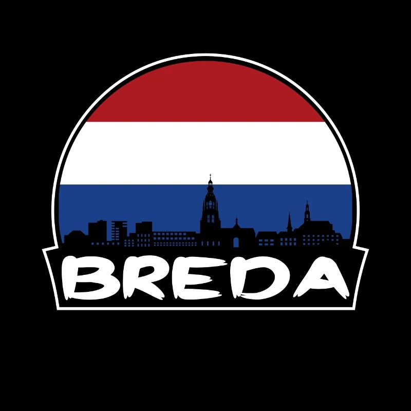 Breda Pays-Bas Flag Skyline Silhouette Voyage