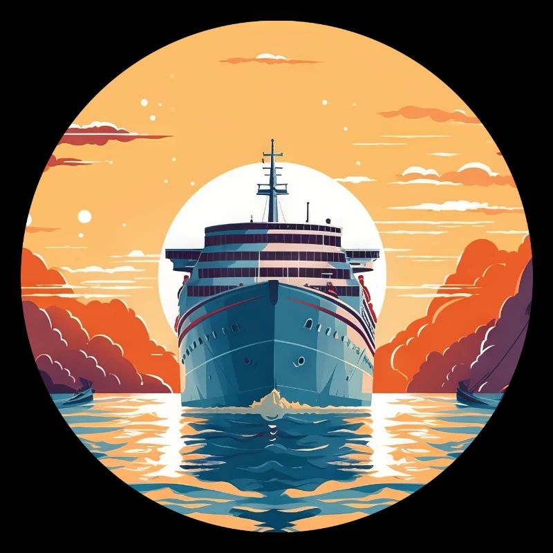 Bateau de croisière au coucher du soleil - voyage