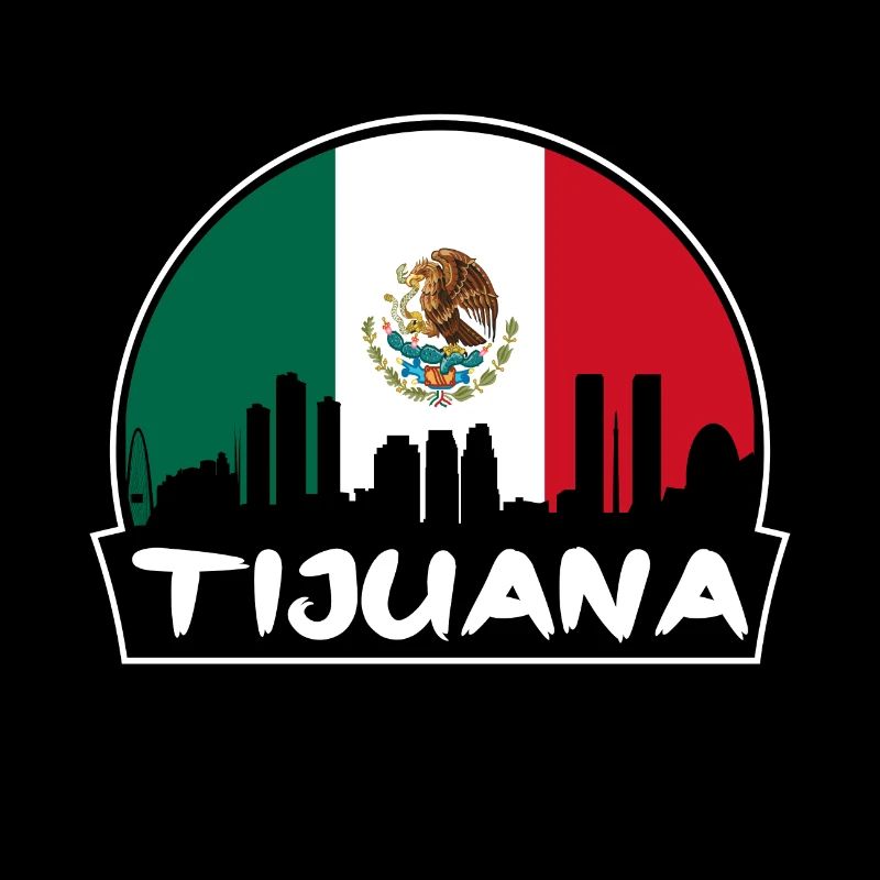Tijuana Mexique drapeau Skyline Silhouette Voyage