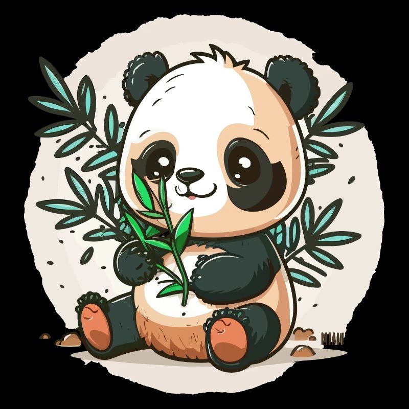 Panda amoureux du bambou