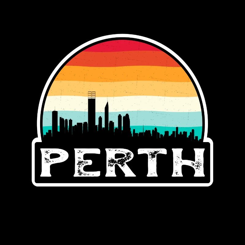 Perth Australia Flag Skyline Souvenir de voyage