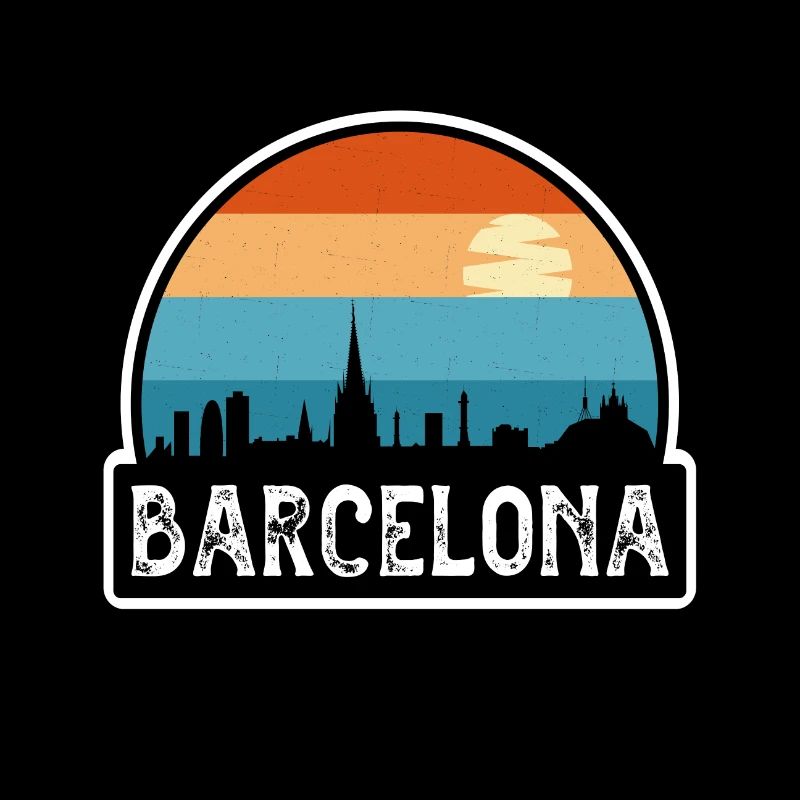 Barcelone Espagne Flag Skyline Souvenir de voyage