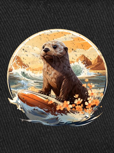 Sea otter on surfboard