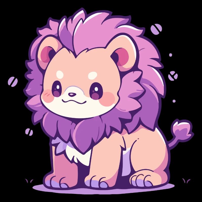 Mignon Chibi Lion Mignon Dessin Animé Design