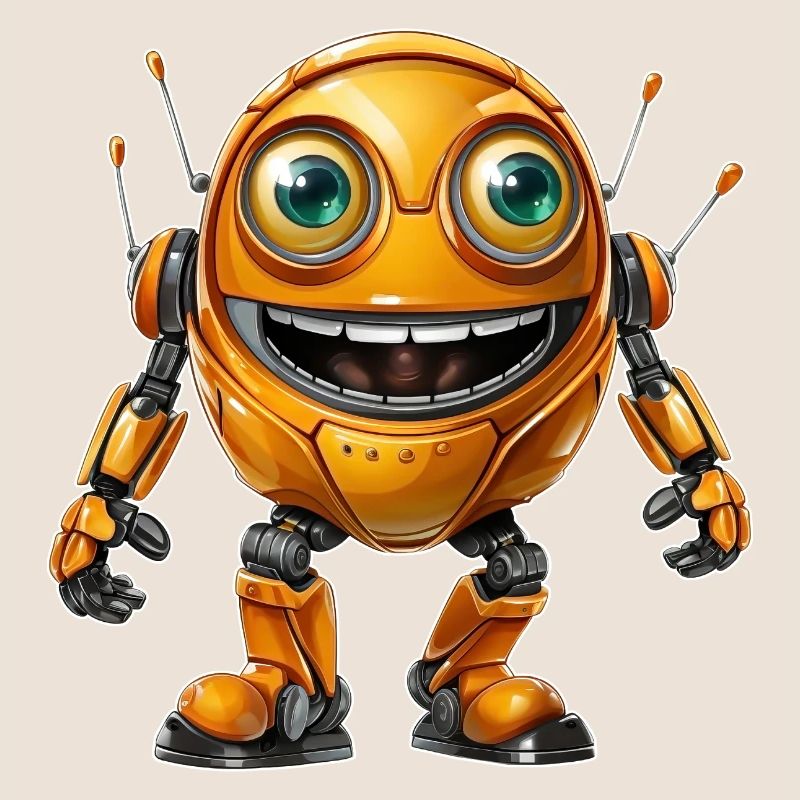 Orange Android Robot diffuse de bonnes vibrations