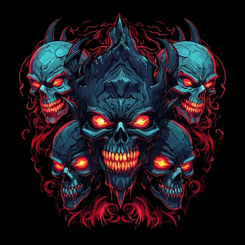 Abstrait Diable Satan Squelette Démons