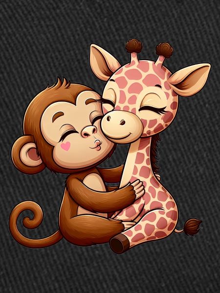 Singe Câlin Et Girafe Amoureuse
