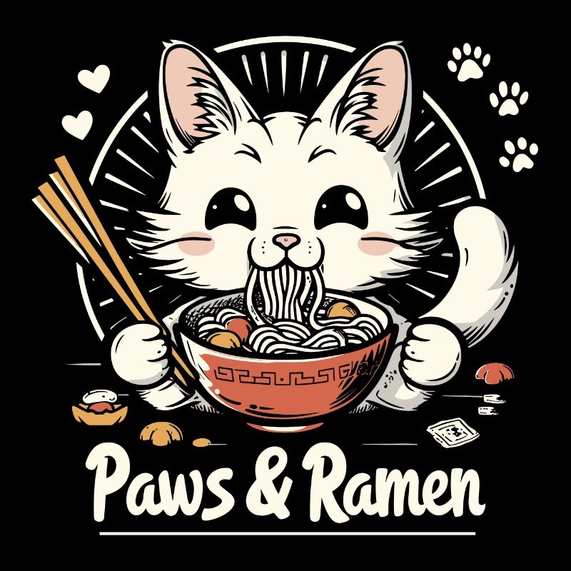 Drôles de pattes de chat et Ramen Kawai