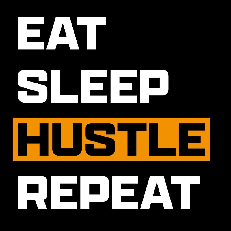 Manger Sleep Hustle Répéter Blanc