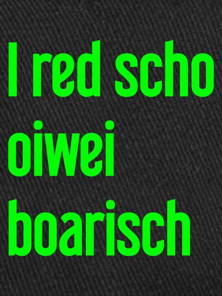 I red scho oiwei boarisch