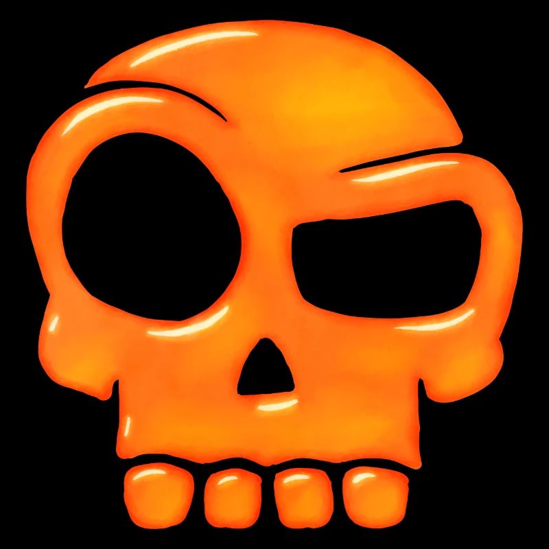 Feuriger Glas Schädel