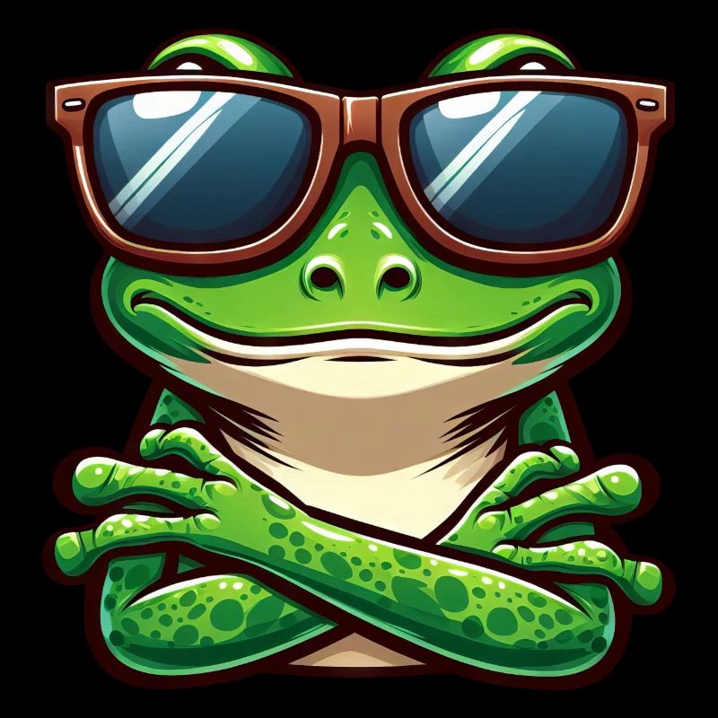 Cool grenouille crapaud crapaud lunettes de soleil dessin animé