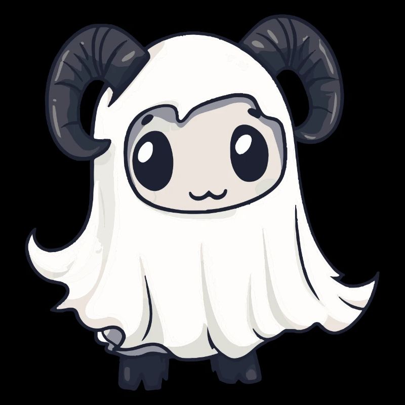 Mountain Goat Halloween Comic Ghost