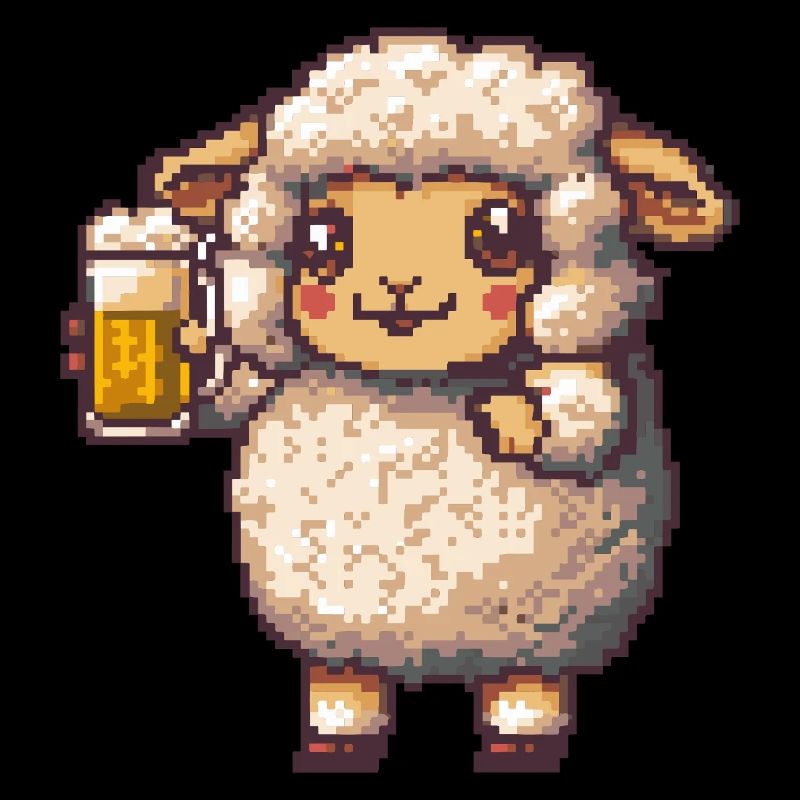 Schaf Pixel Bier