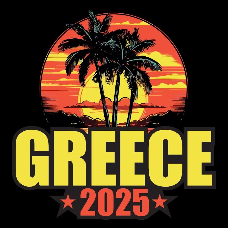 Greece 2025 Urlaub Palmen Bunt