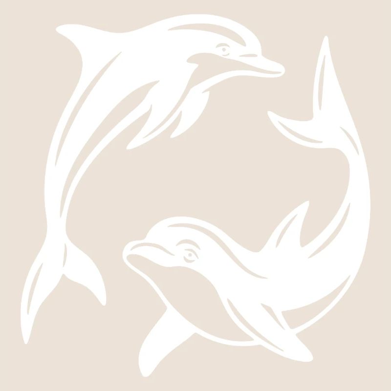 Swirling Dolphins Silhouette Design