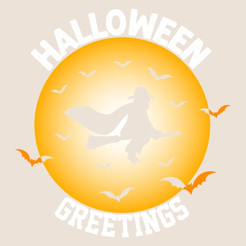 Halloween Witch Flight Silhouette Design