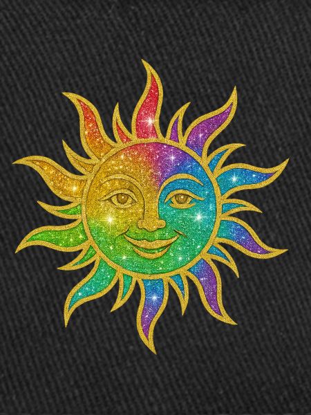 Rainbow Sun Glitter Star
