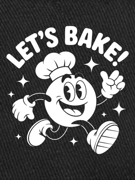 Baking with cheerful cartoon baker