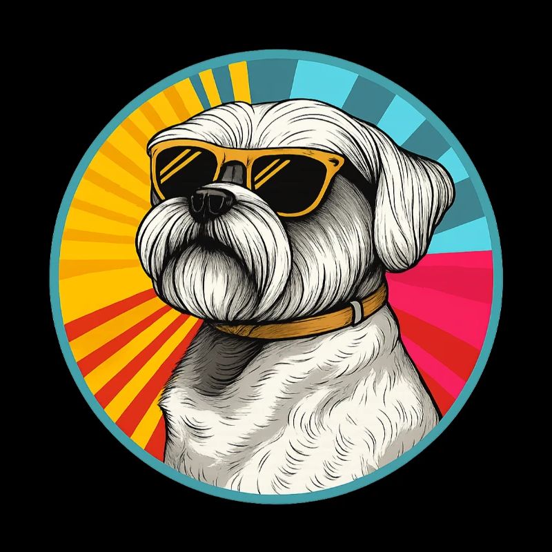 Sunburst Pup avec lunettes rétro